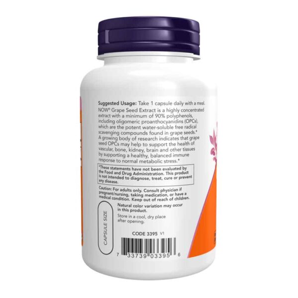 Grape Seed Extract, Maximum Strength 500 mg Veg Capsules - Image 3