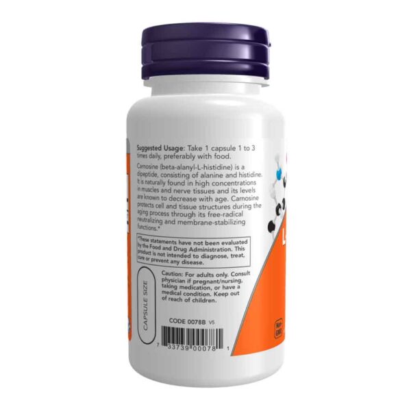 L-Carnosine 500 mg 50 Veg Capsules - Image 3