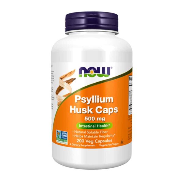 Psyllium Husk Caps 500 mg 200 Veg Capsules