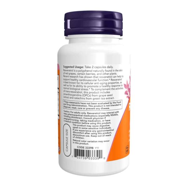 Resveratrol 50 mg Veg Capsules - Image 3