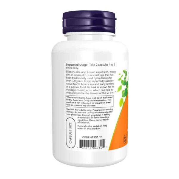 Slippery Elm 400 mg Veg Capsules - Image 3